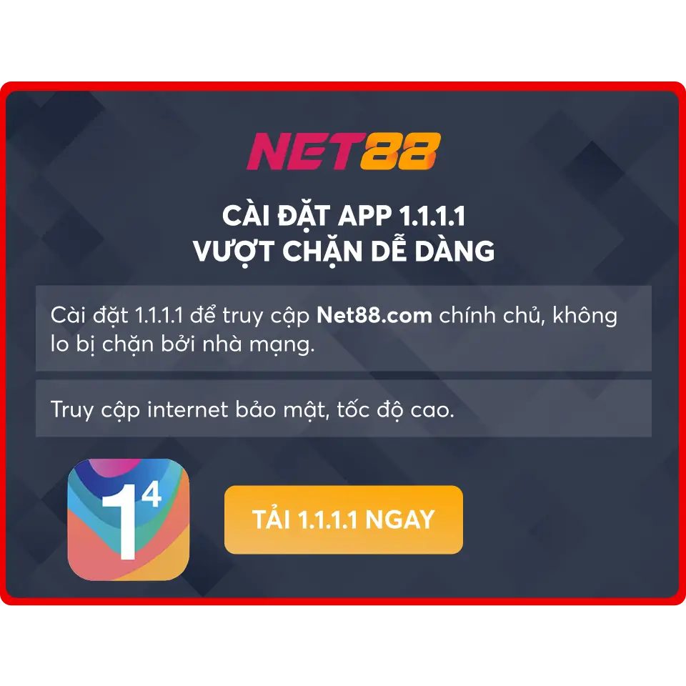tải 1.1.1.1 để vào net88 không bị chặn